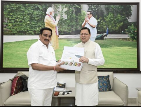 CM Dhami met Lok Sabha Speaker Om Birla and Union Jal Shakti Minister CR Patil