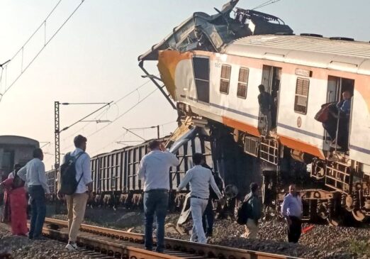 A freight train collided with a passenger train in Bilaspur
