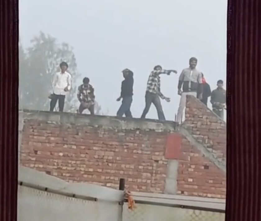 A dispute over prayers at the mosque led to stone-pelting between the two groups