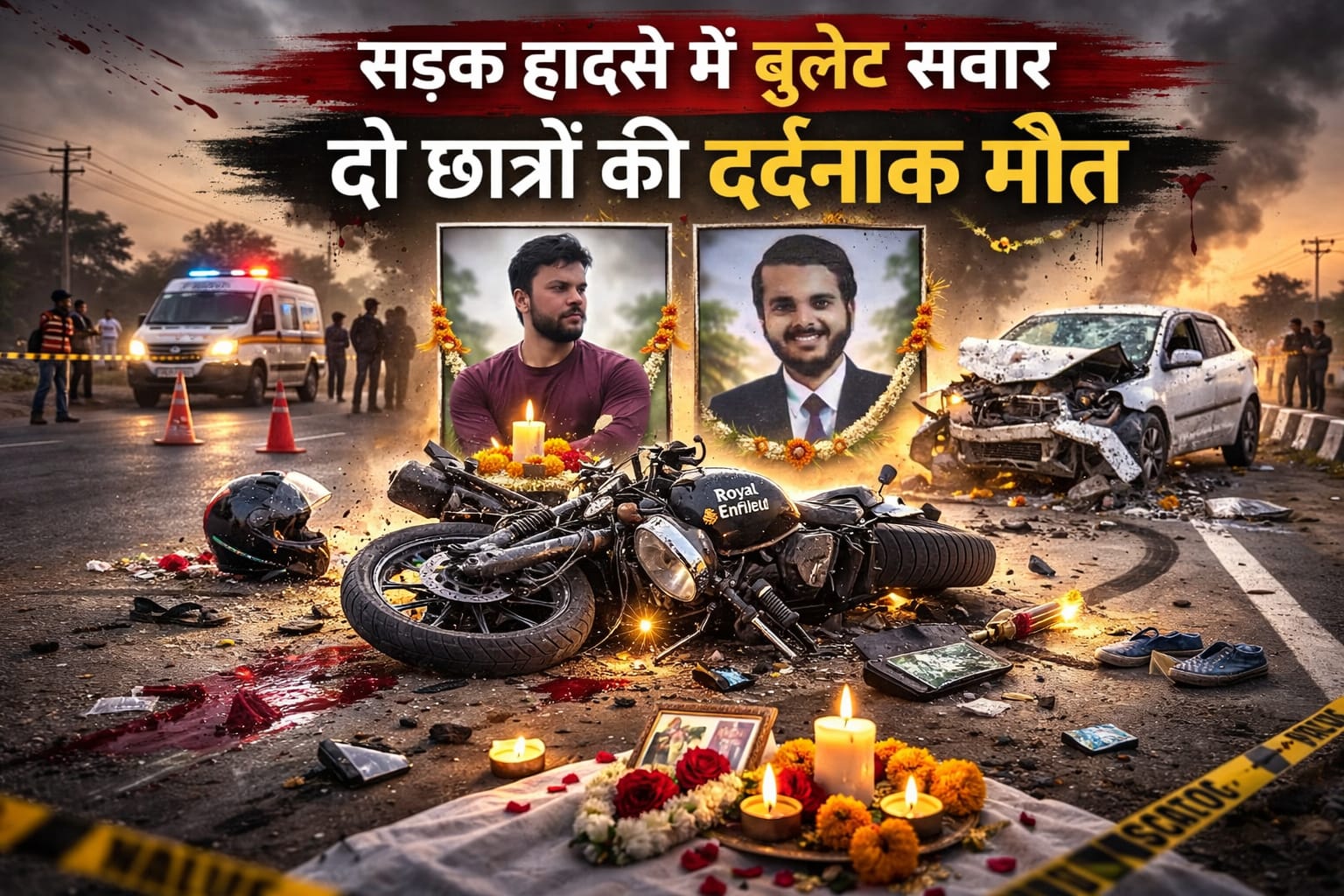 A horrific accident occurred on the Dehradun-Panchkula National Highway, Killing two students on their way to Jalandhar.