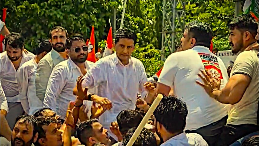 Congress protest in Kurukshetra on NEET paper leak case, Police used water cannon in Kurukshetra