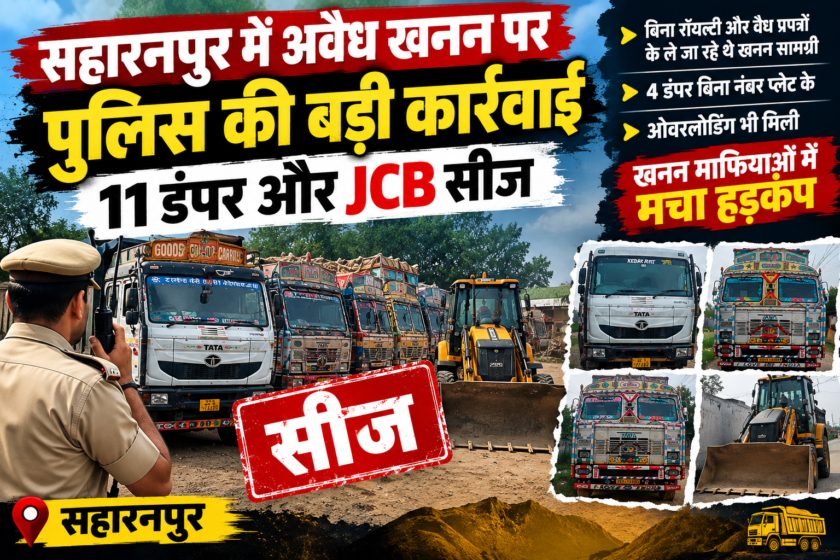 हारनपुर में अवैध खनन पर बड़ी कार्रवाई