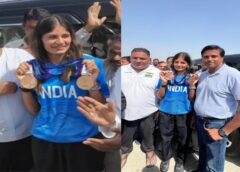 जापान से दो मेडल लेकर मेरठ पहुंचीं पारुल चौधरी, काशी टोल पर ढोल-नगाड़ों से हुआ भव्य स्वागत