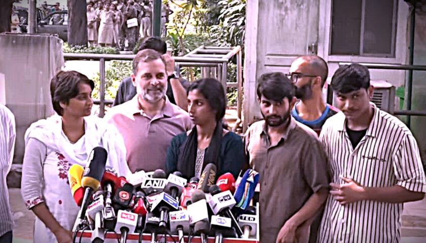 Rahul claims police beat protesters